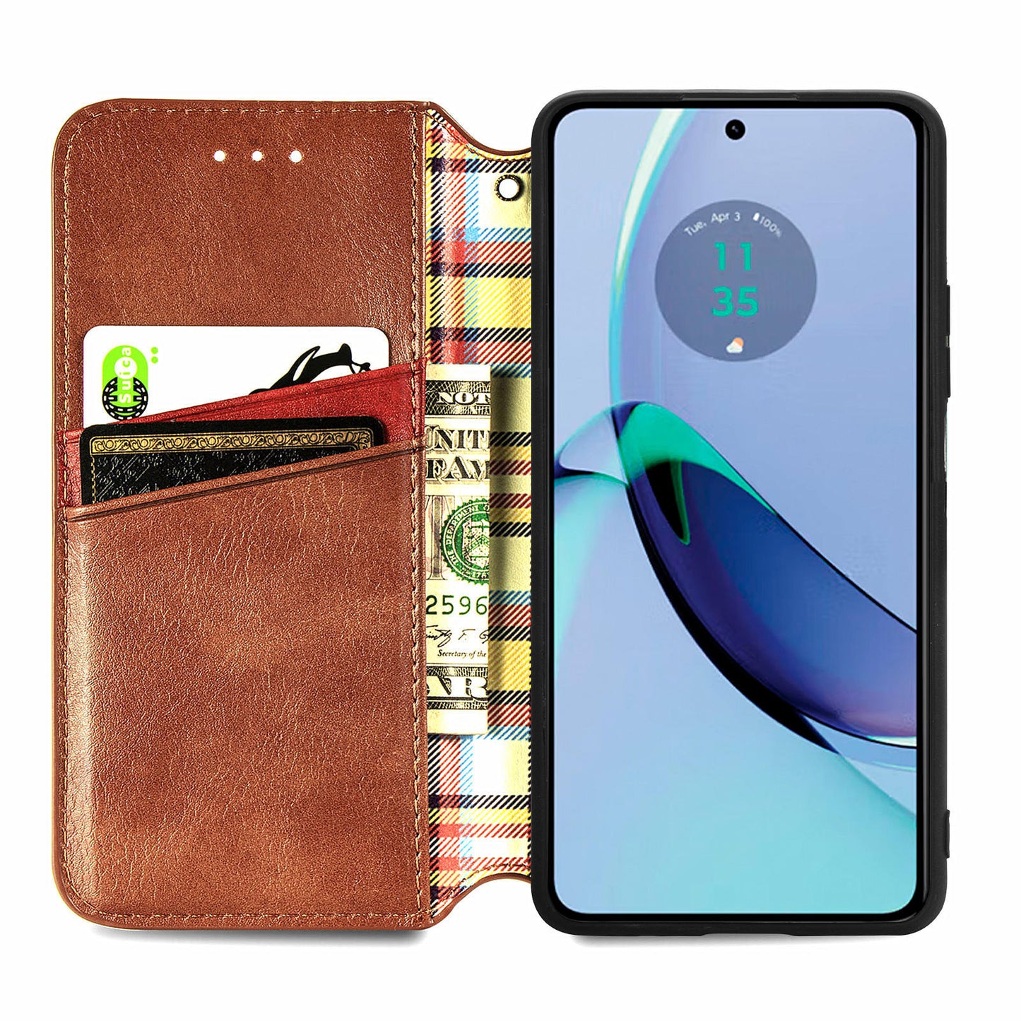 For Motorola Moto G84 5G Case Leather Wallet Cover Mobile Accessories Wholesale Suppliers - Brown