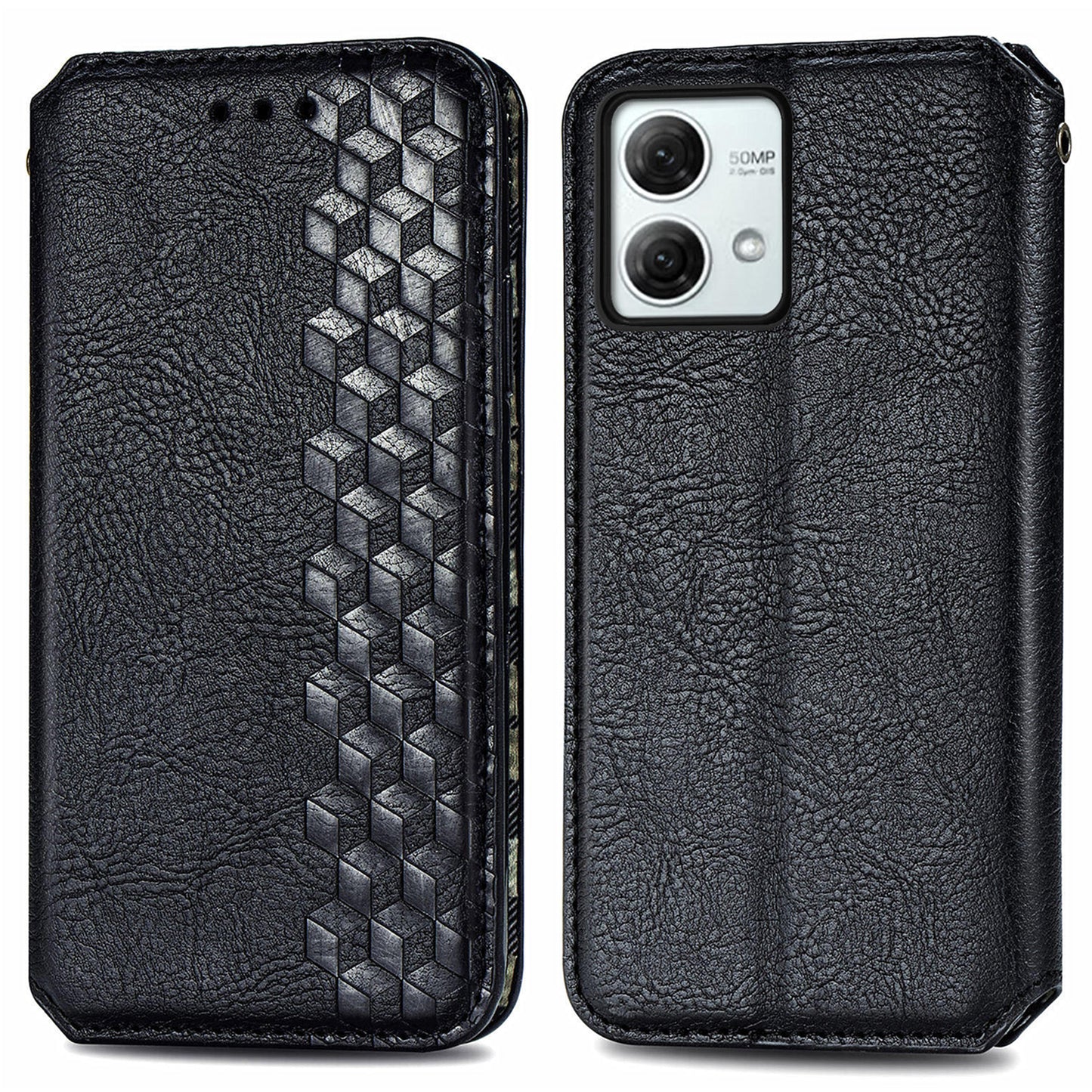 For Motorola Moto G84 5G Case Leather Wallet Cover Mobile Accessories Wholesale Suppliers - Black