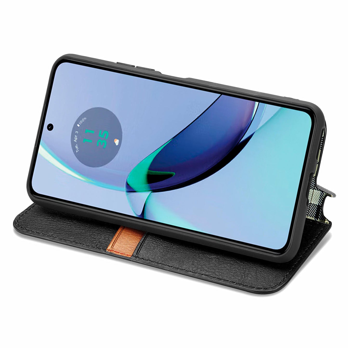 For Motorola Moto G84 5G Case Leather Wallet Cover Mobile Accessories Wholesale Suppliers - Black