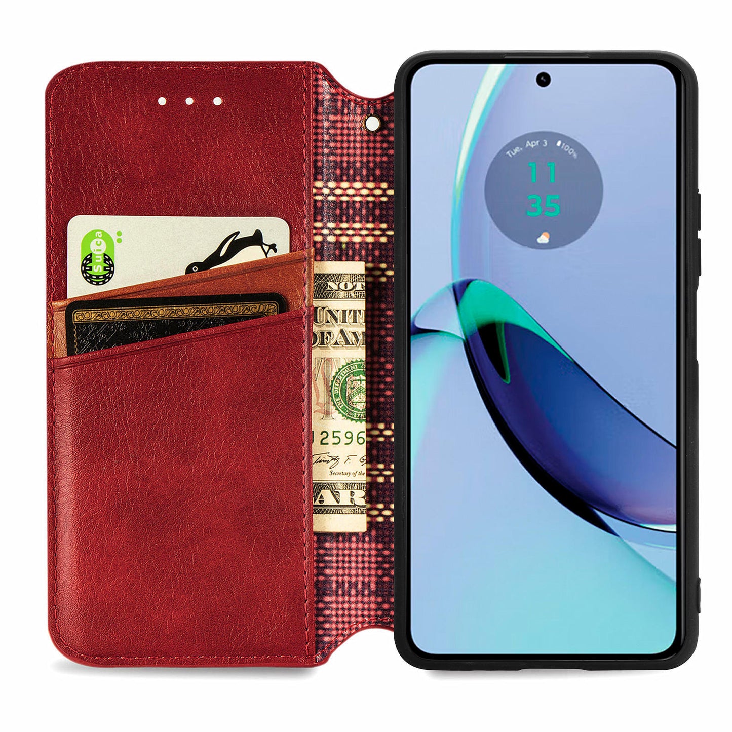 For Motorola Moto G84 5G Case Leather Wallet Cover Mobile Accessories Wholesale Suppliers - Red