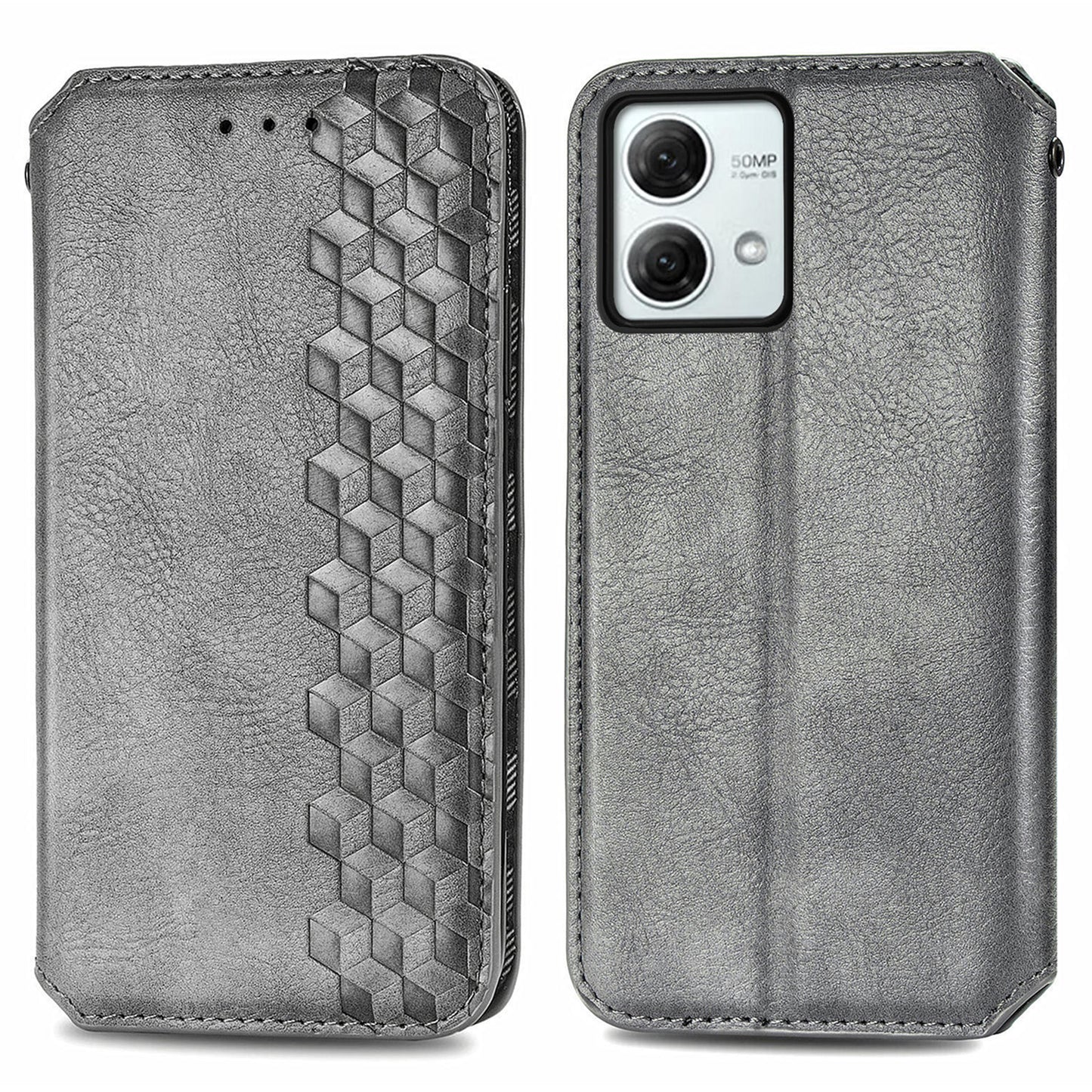 For Motorola Moto G84 5G Case Leather Wallet Cover Mobile Accessories Wholesale Suppliers - Grey
