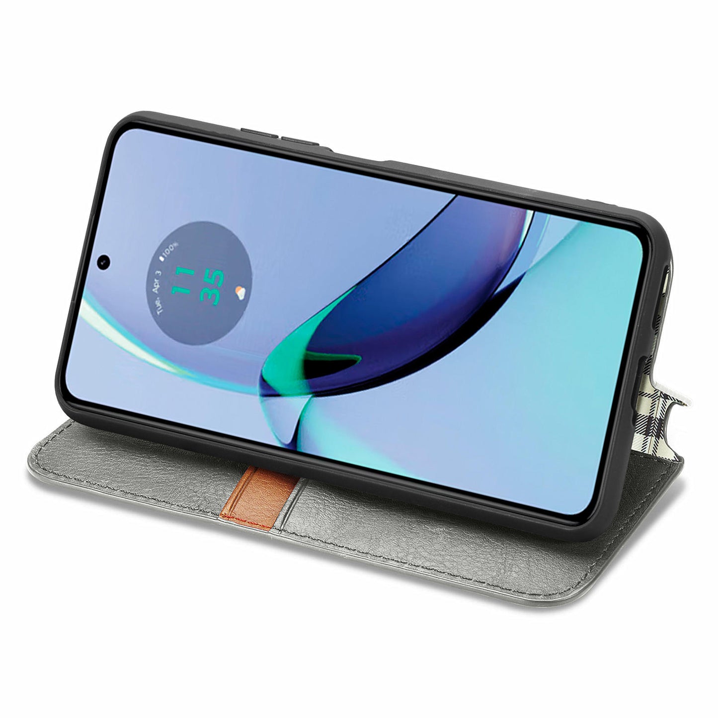 For Motorola Moto G84 5G Case Leather Wallet Cover Mobile Accessories Wholesale Suppliers - Grey