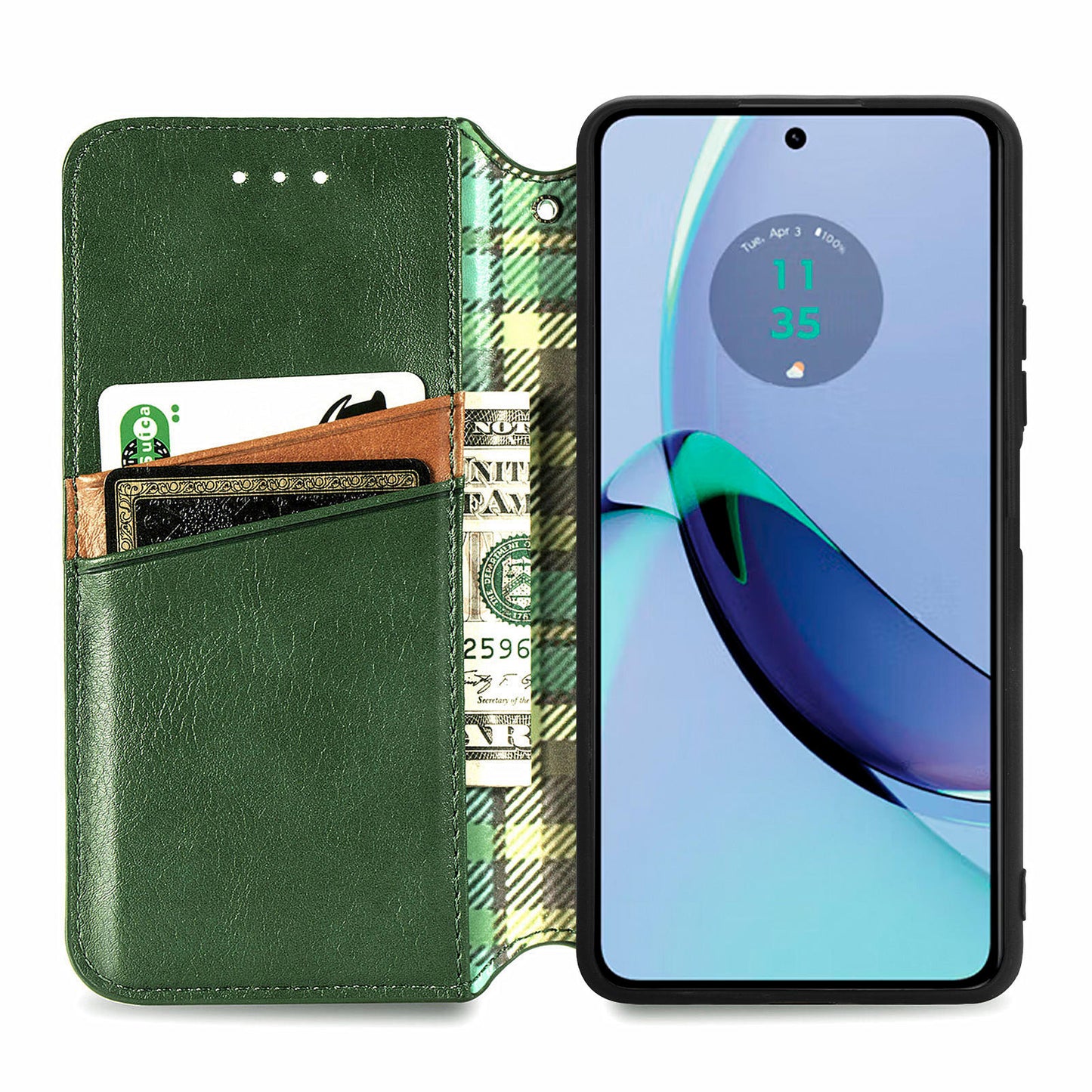 For Motorola Moto G84 5G Case Leather Wallet Cover Mobile Accessories Wholesale Suppliers - Green