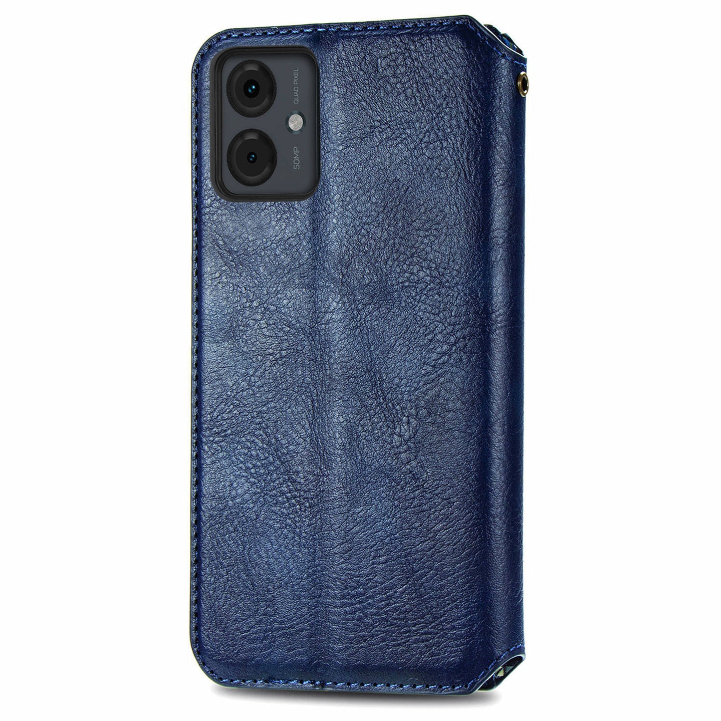 For Motorola Moto G14 4G Case Rhombus Leather Phone Cover with Wallet Card Slots - Blue