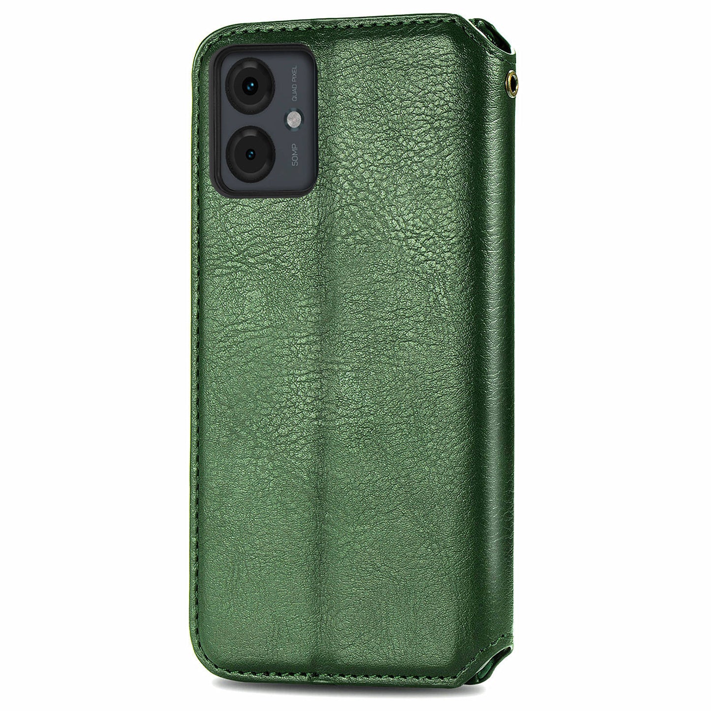 For Motorola Moto G14 4G Case Rhombus Leather Phone Cover with Wallet Card Slots - Green