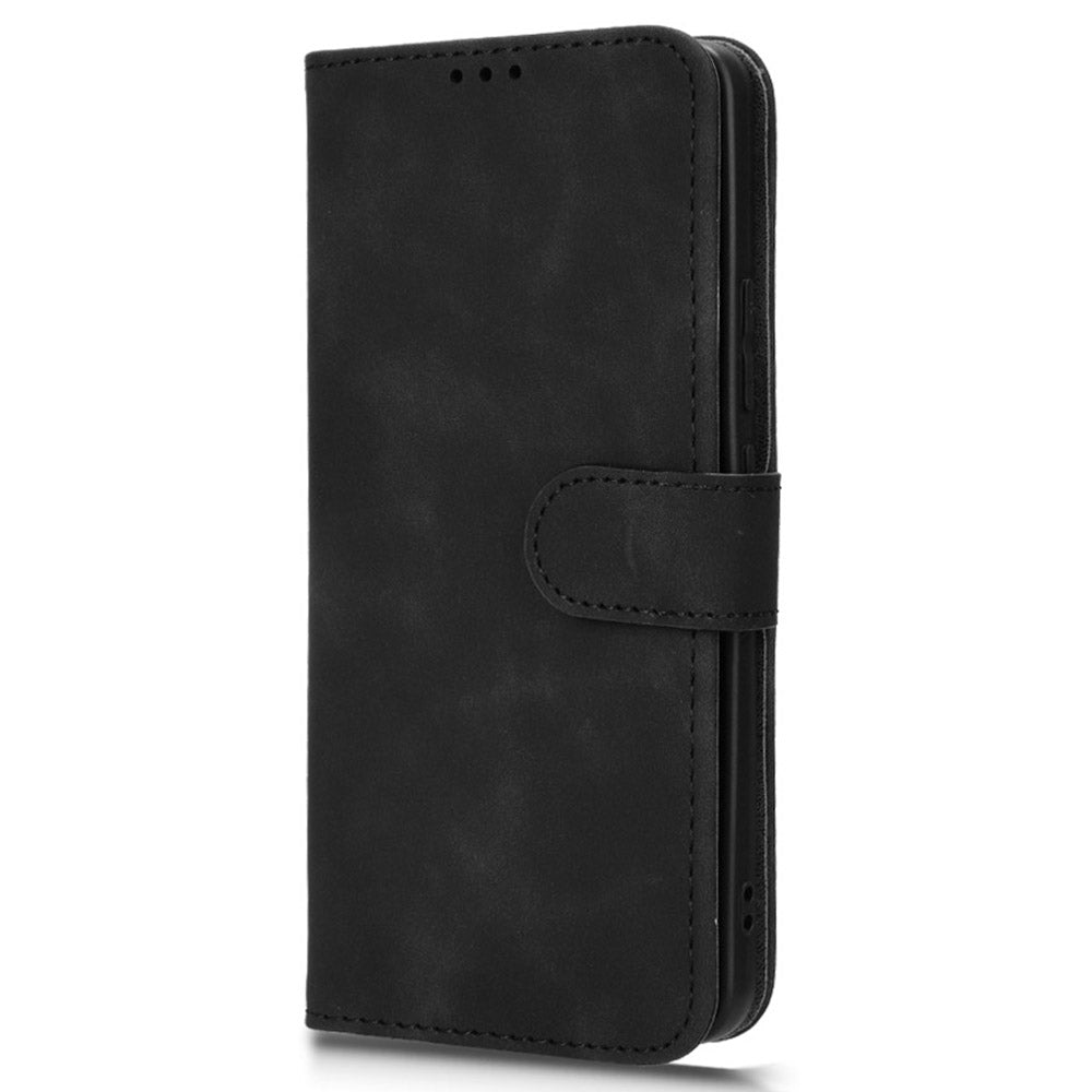 For Xiaomi Redmi Turbo 3 5G Case Skin Touch Feeling Leather Wallet Stand Phone Cover - Black