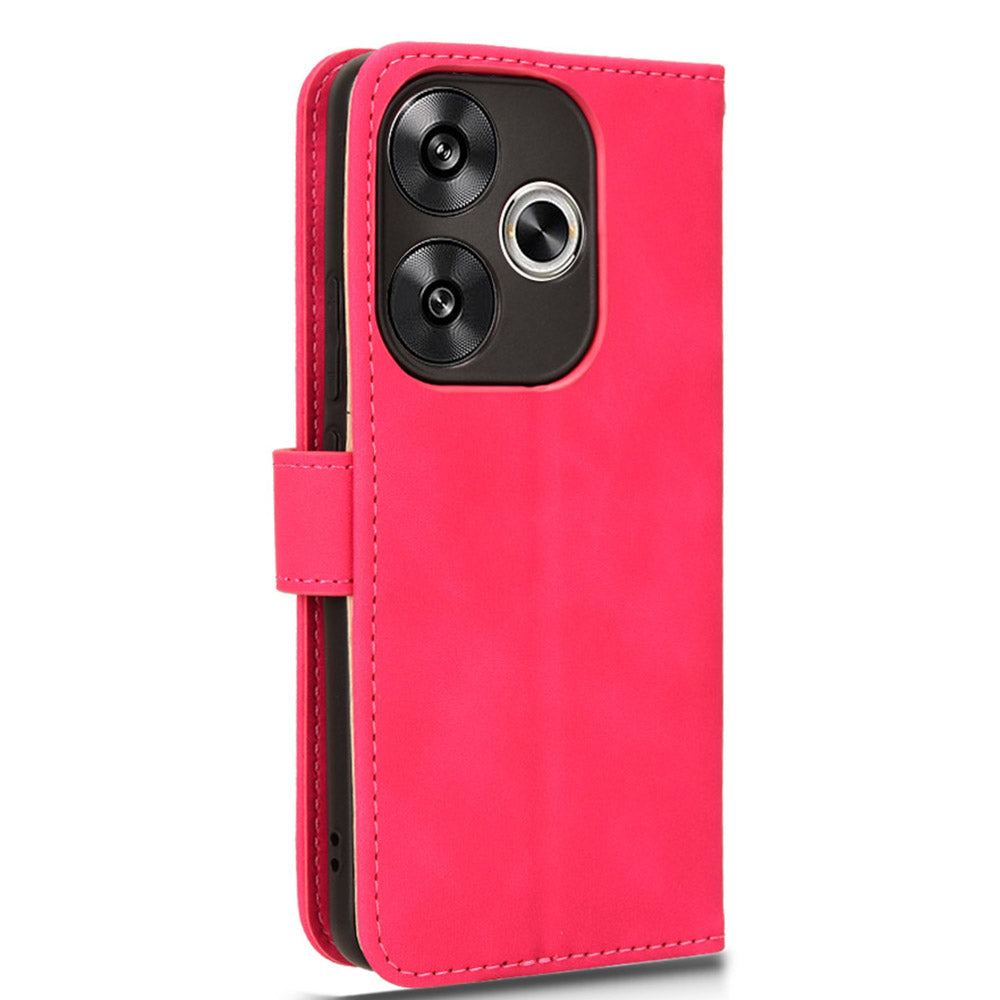 For Xiaomi Redmi Turbo 3 5G Case Skin Touch Feeling Leather Wallet Stand Phone Cover - Rose