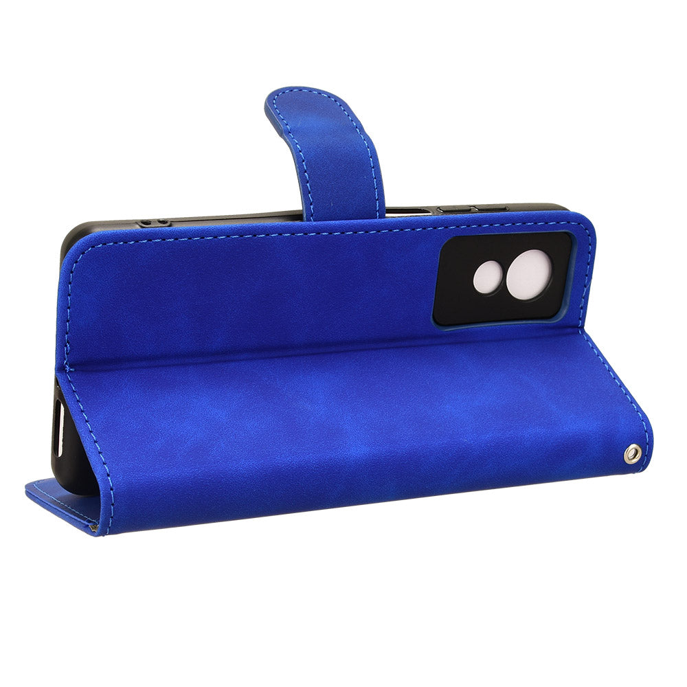For TCL 501 Leather Case Wallet Skin-touch Phone Cover Mobile Accessories Wholesale - Blue