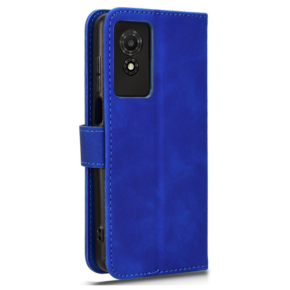For TCL 501 Leather Case Wallet Skin-touch Phone Cover Mobile Accessories Wholesale - Blue