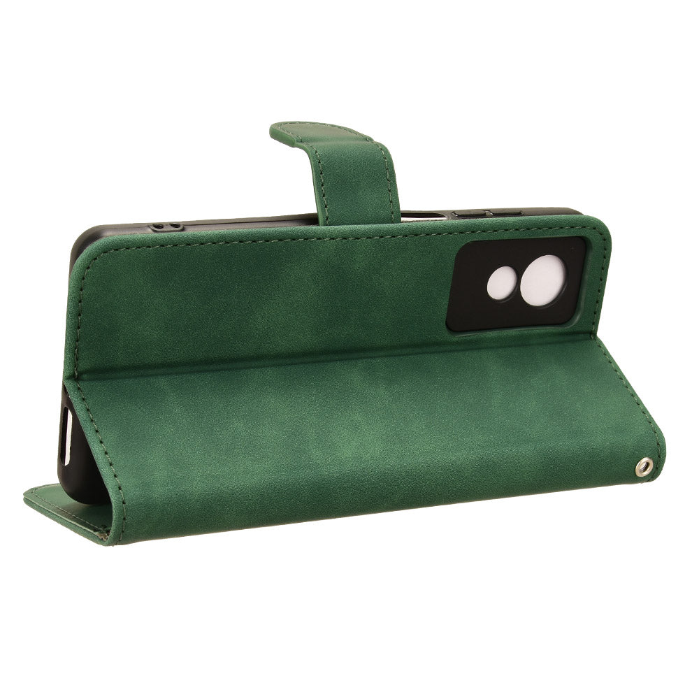 For TCL 501 Leather Case Wallet Skin-touch Phone Cover Mobile Accessories Wholesale - Green