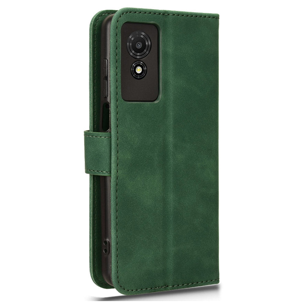 For TCL 501 Leather Case Wallet Skin-touch Phone Cover Mobile Accessories Wholesale - Green