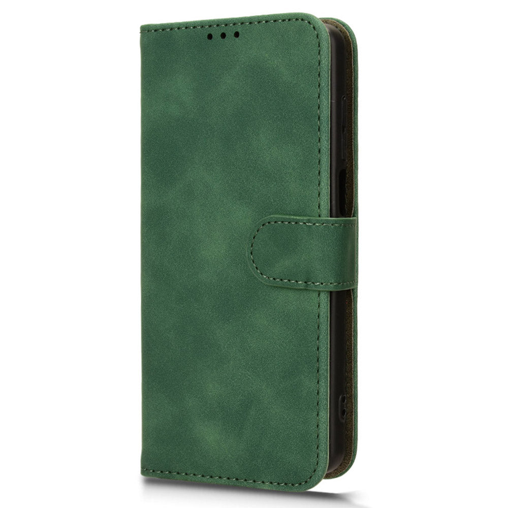 For TCL 501 Leather Case Wallet Skin-touch Phone Cover Mobile Accessories Wholesale - Green