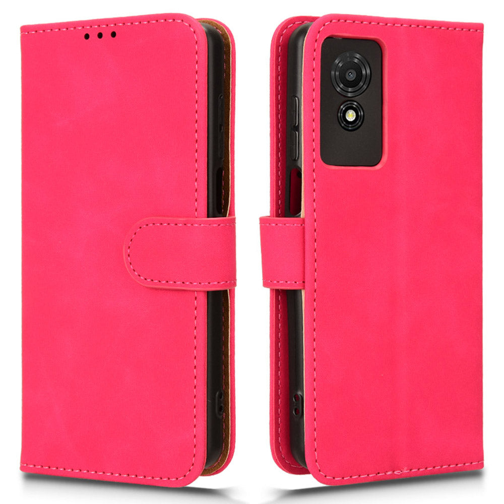 For TCL 501 Leather Case Wallet Skin-touch Phone Cover Mobile Accessories Wholesale - Rose