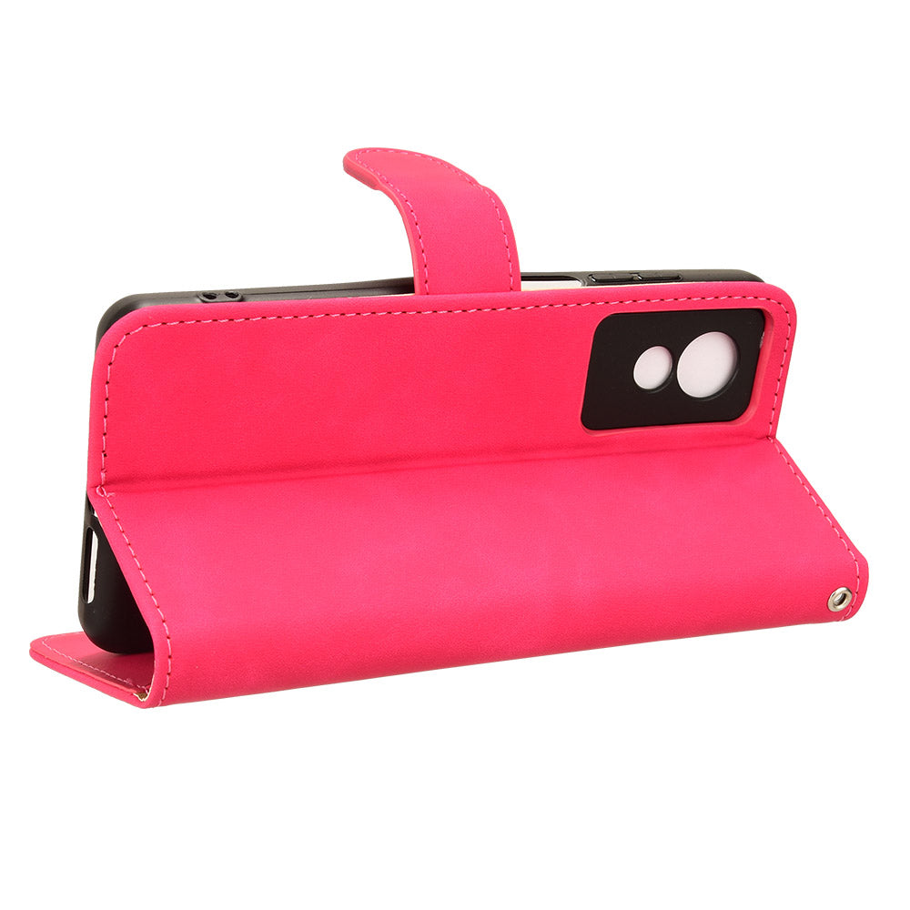 For TCL 501 Leather Case Wallet Skin-touch Phone Cover Mobile Accessories Wholesale - Rose