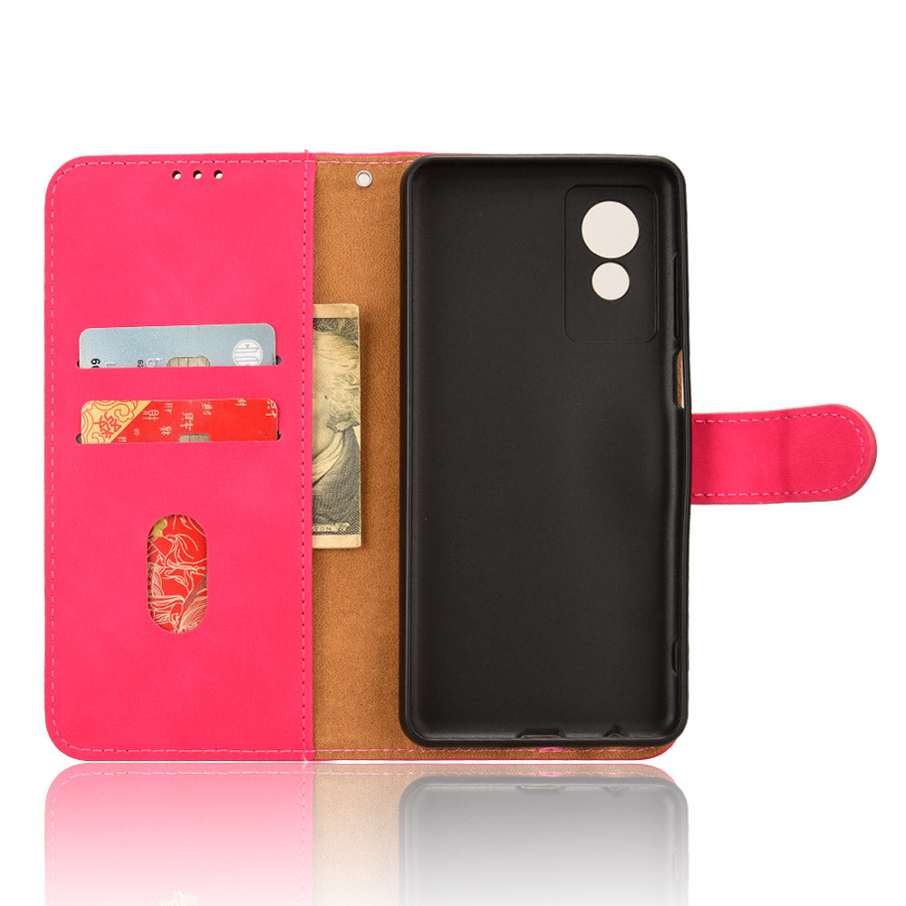 For TCL 501 Leather Case Wallet Skin-touch Phone Cover Mobile Accessories Wholesale - Rose