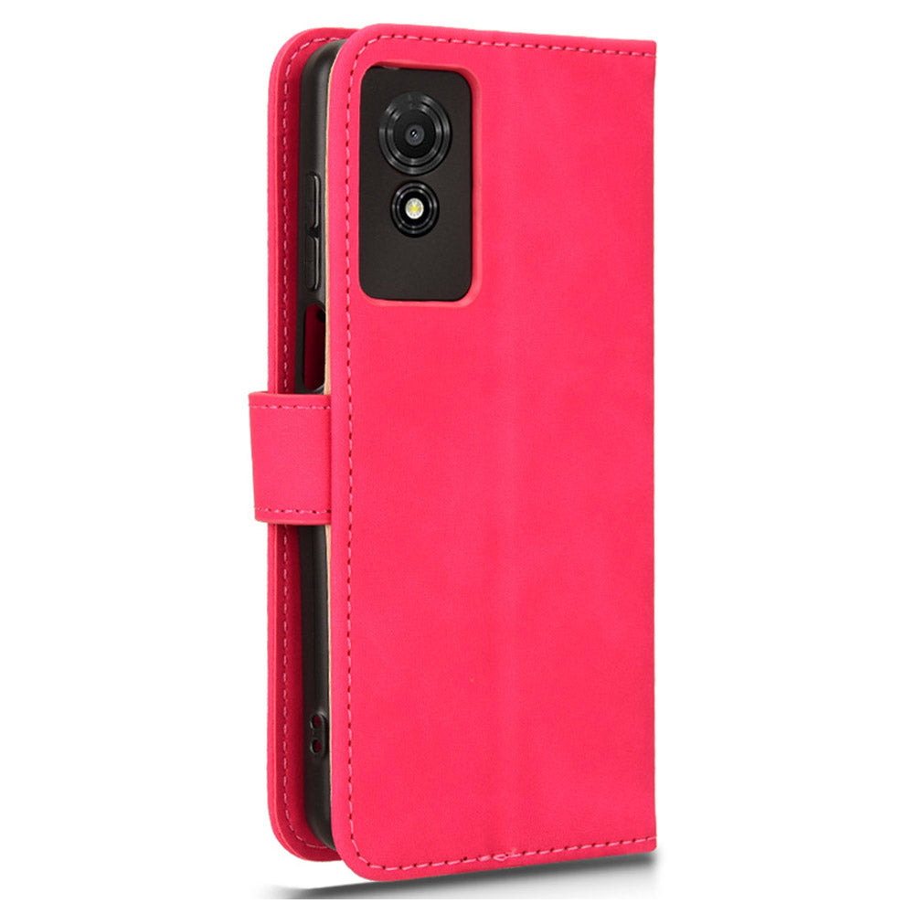 For TCL 501 Leather Case Wallet Skin-touch Phone Cover Mobile Accessories Wholesale - Rose