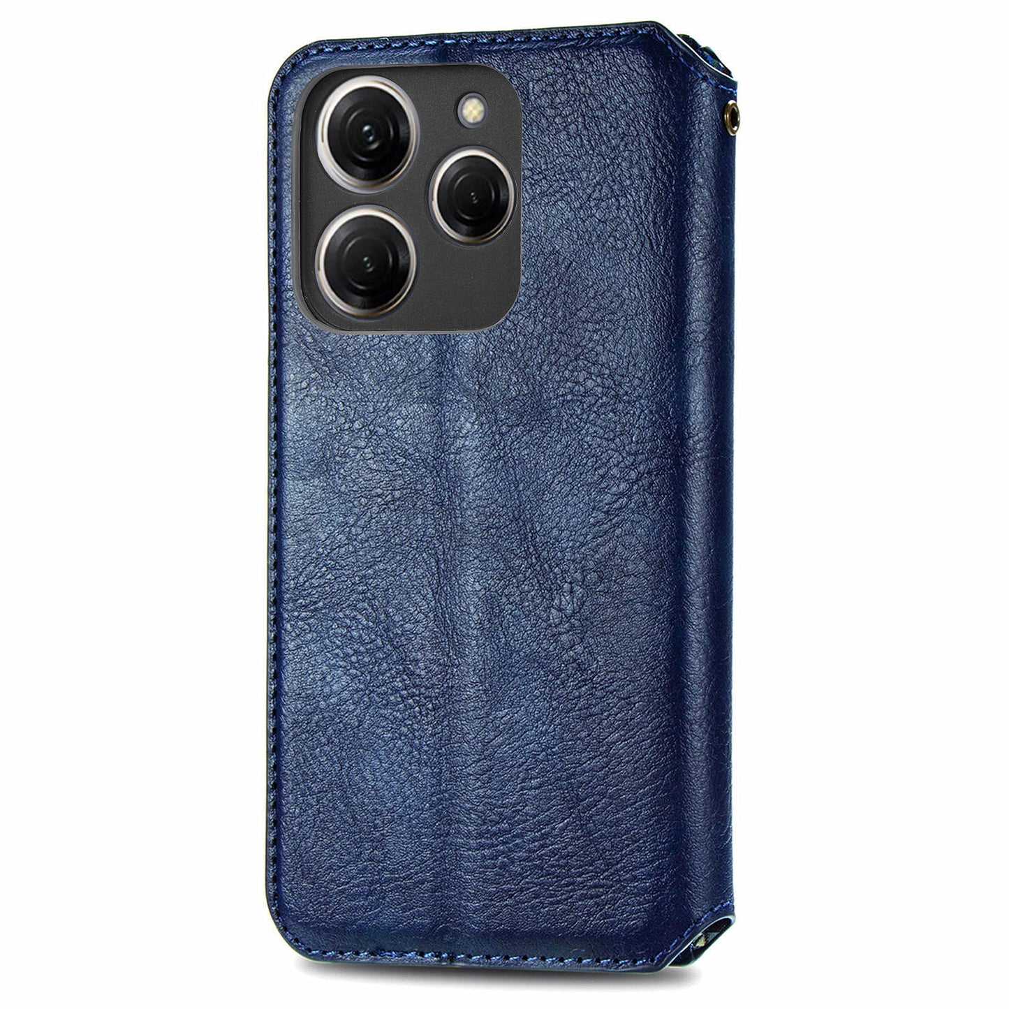 For Transsion Tecno Spark 20 Pro Case Wallet Leather Phone Cover Rhombus Imprinted - Blue