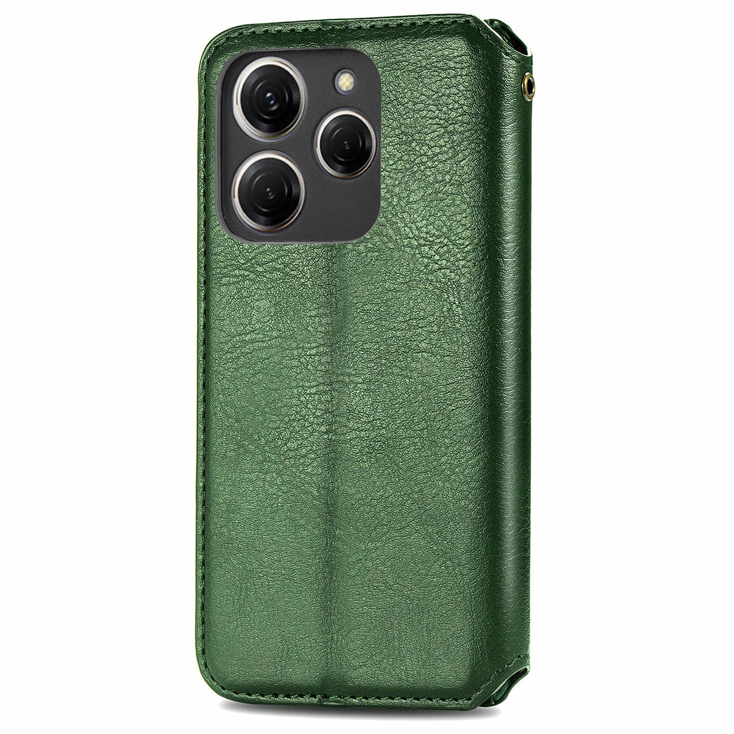 For Transsion Tecno Spark 20 Pro Case Wallet Leather Phone Cover Rhombus Imprinted - Green