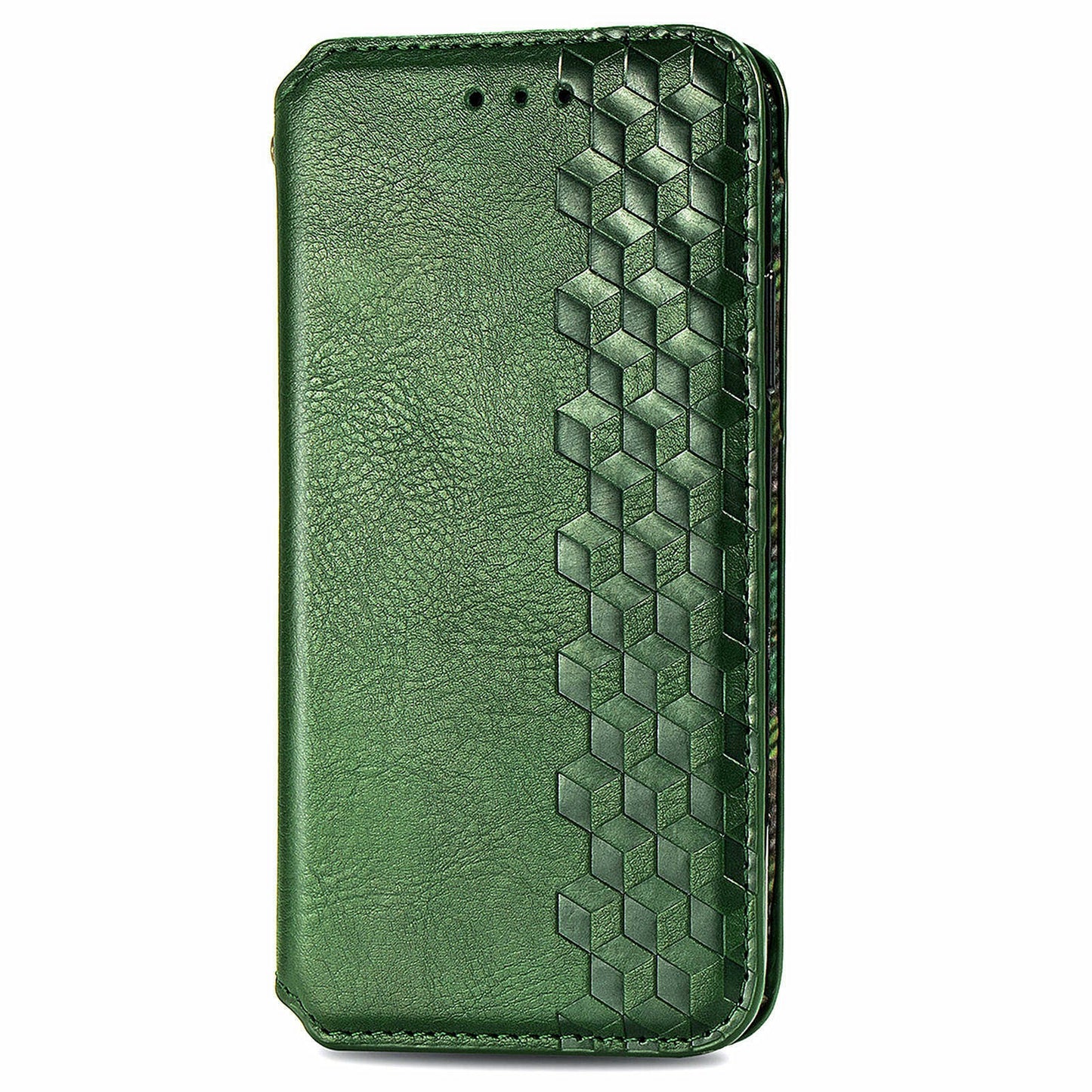 For Transsion Tecno Spark 20C Leather Case Imprinted Rhombus Wallet Phone Cover - Green
