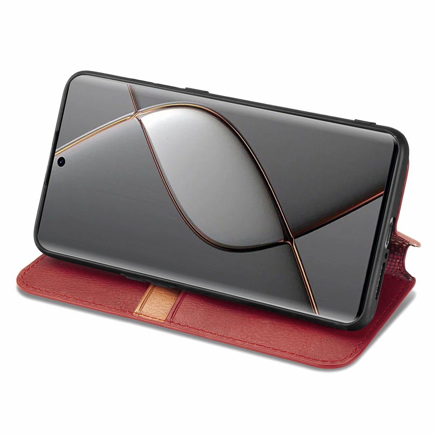 For Transsion Tecno Spark 20 Pro+ Case Rhombus Wallet Leather Folio Flip Phone Cover - Red