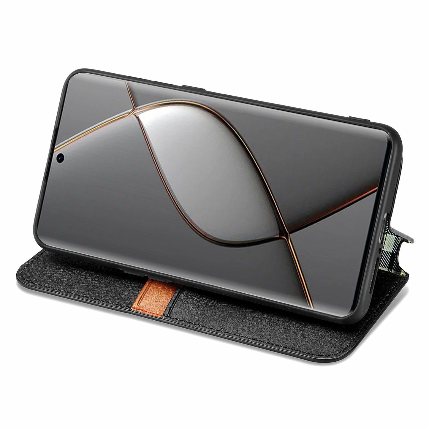 For Transsion Tecno Spark 20 Pro+ Case Rhombus Wallet Leather Folio Flip Phone Cover - Black