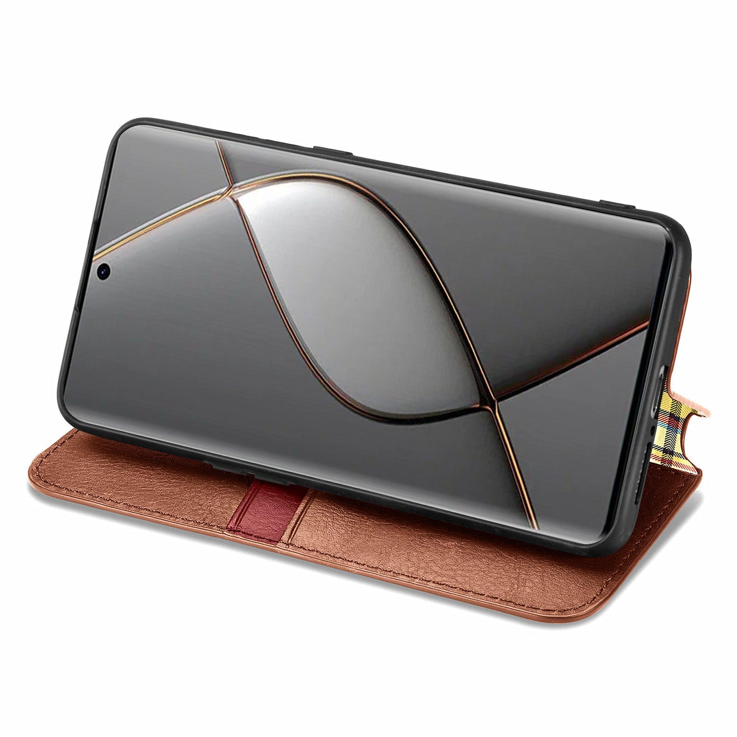 For Transsion Tecno Spark 20 Pro+ Case Rhombus Wallet Leather Folio Flip Phone Cover - Brown