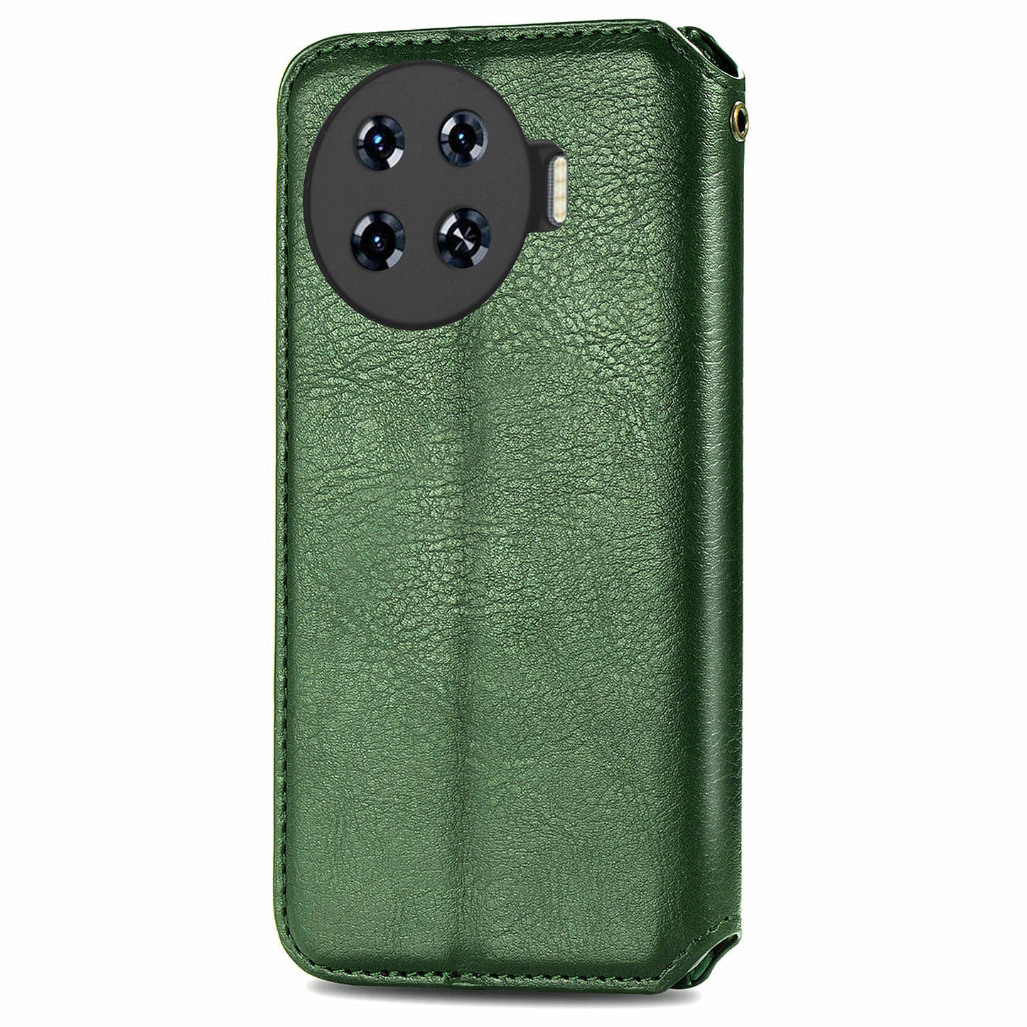 For Transsion Tecno Spark 20 Pro+ Case Rhombus Wallet Leather Folio Flip Phone Cover - Green
