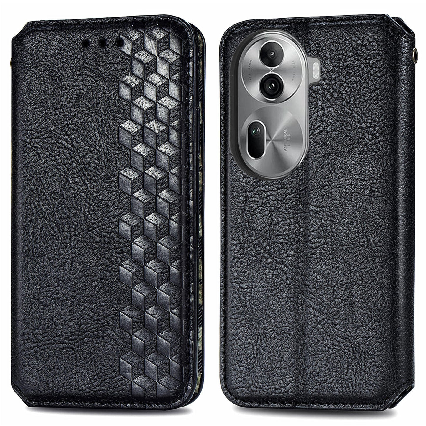 For Oppo Reno11 Pro 5G (Global) Wallet Case Leather Phone Cover Wholesale - Black