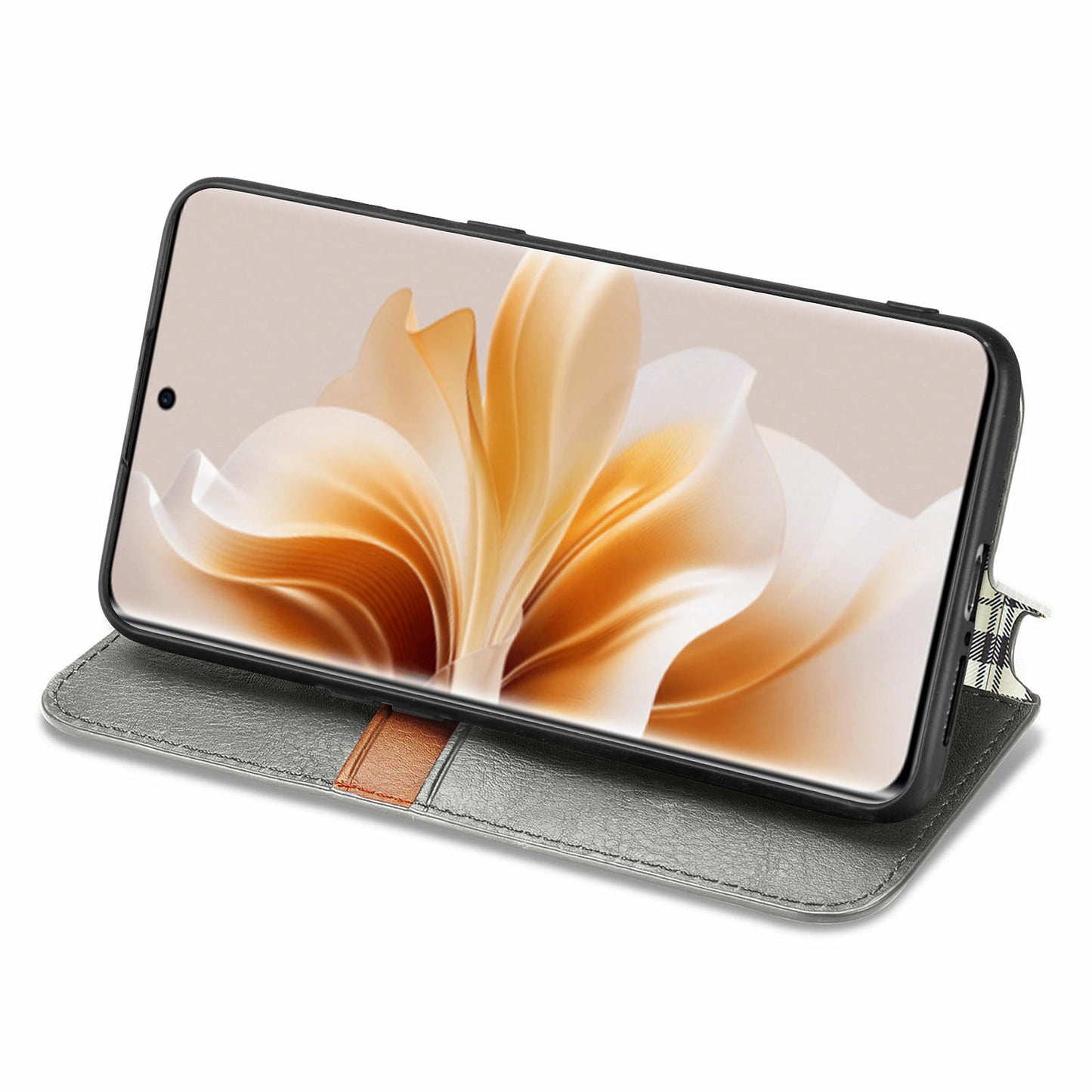 For Oppo Reno11 Pro 5G (Global) Wallet Case Leather Phone Cover Wholesale - Grey