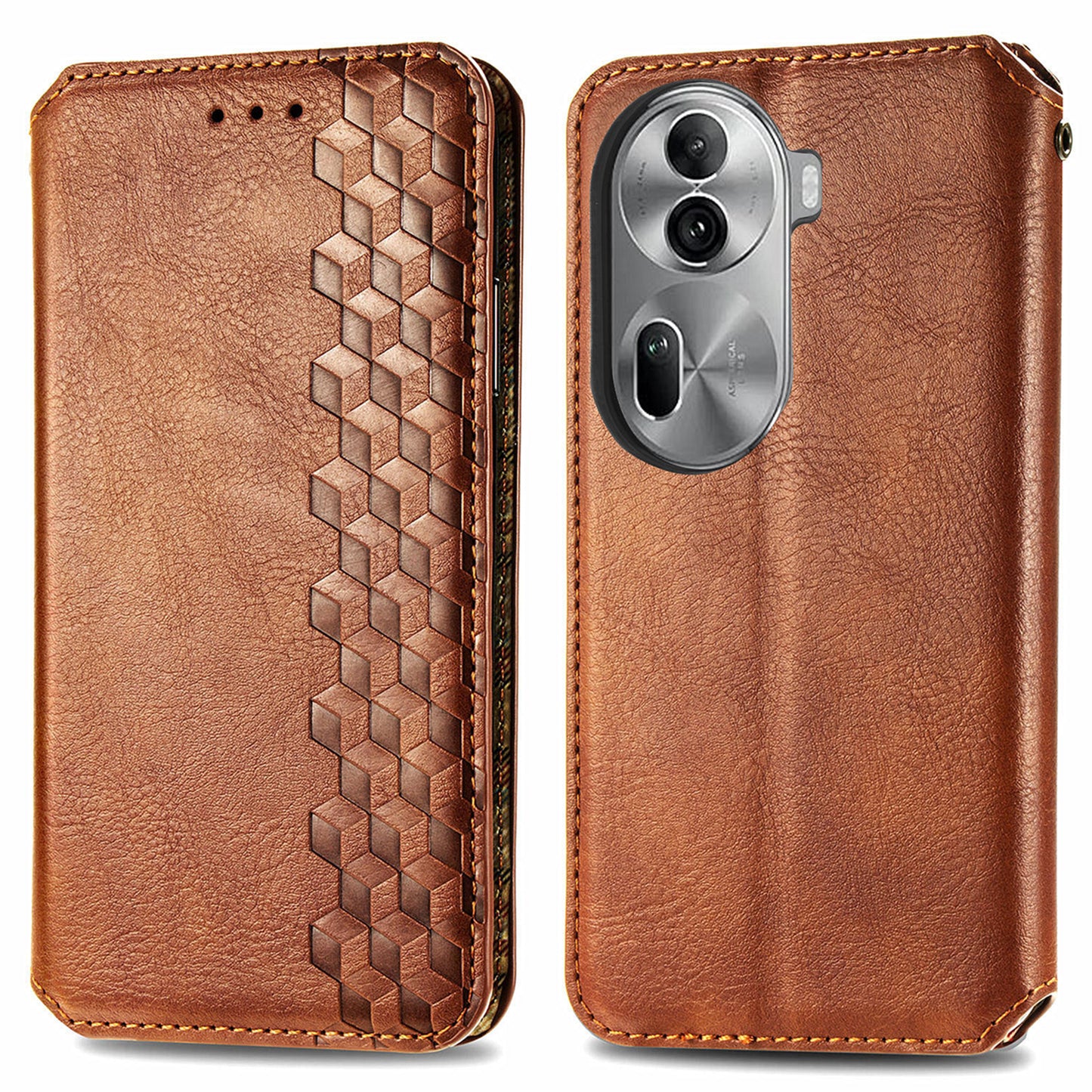 For Oppo Reno11 Pro 5G (Global) Wallet Case Leather Phone Cover Wholesale - Brown