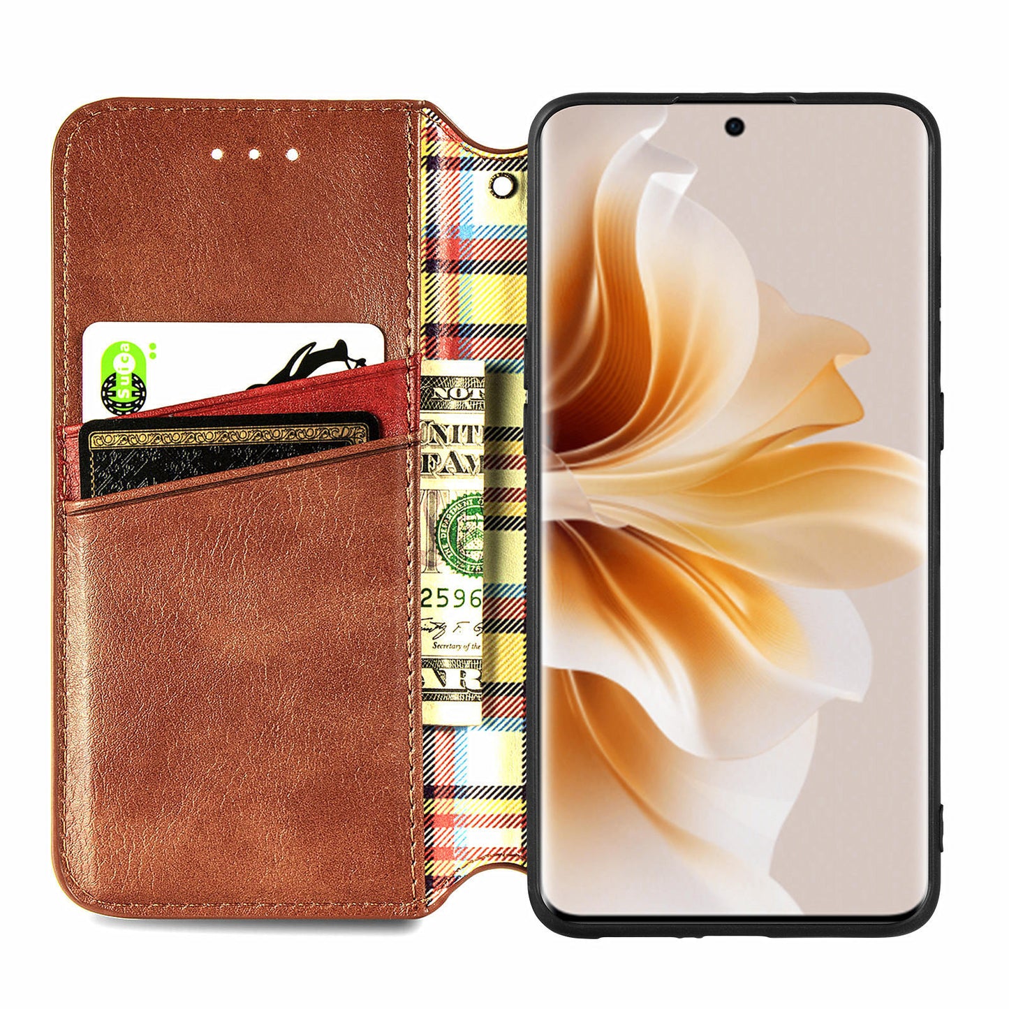 For Oppo Reno11 Pro 5G (Global) Wallet Case Leather Phone Cover Wholesale - Brown