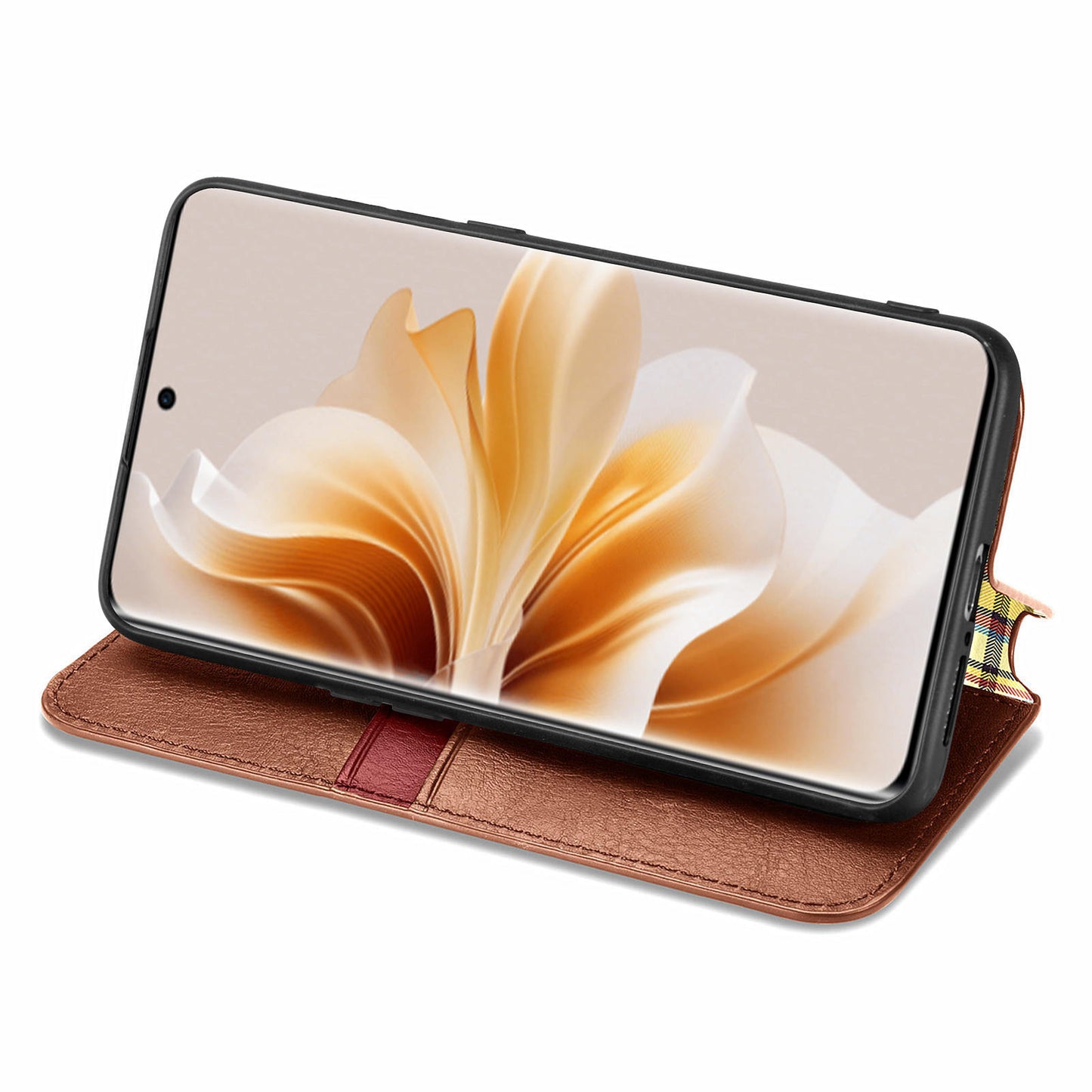 For Oppo Reno11 Pro 5G (Global) Wallet Case Leather Phone Cover Wholesale - Brown