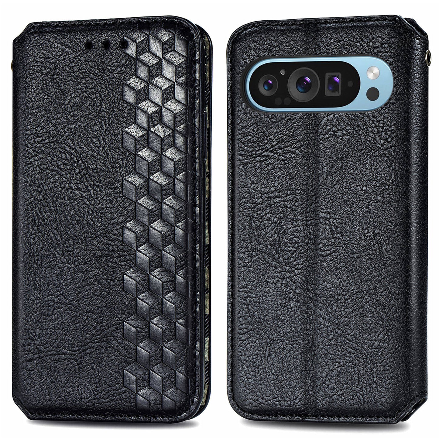 For Google Pixel 9 Case Leather Wallet Case Mobile Phone Cover Wholesale - Black