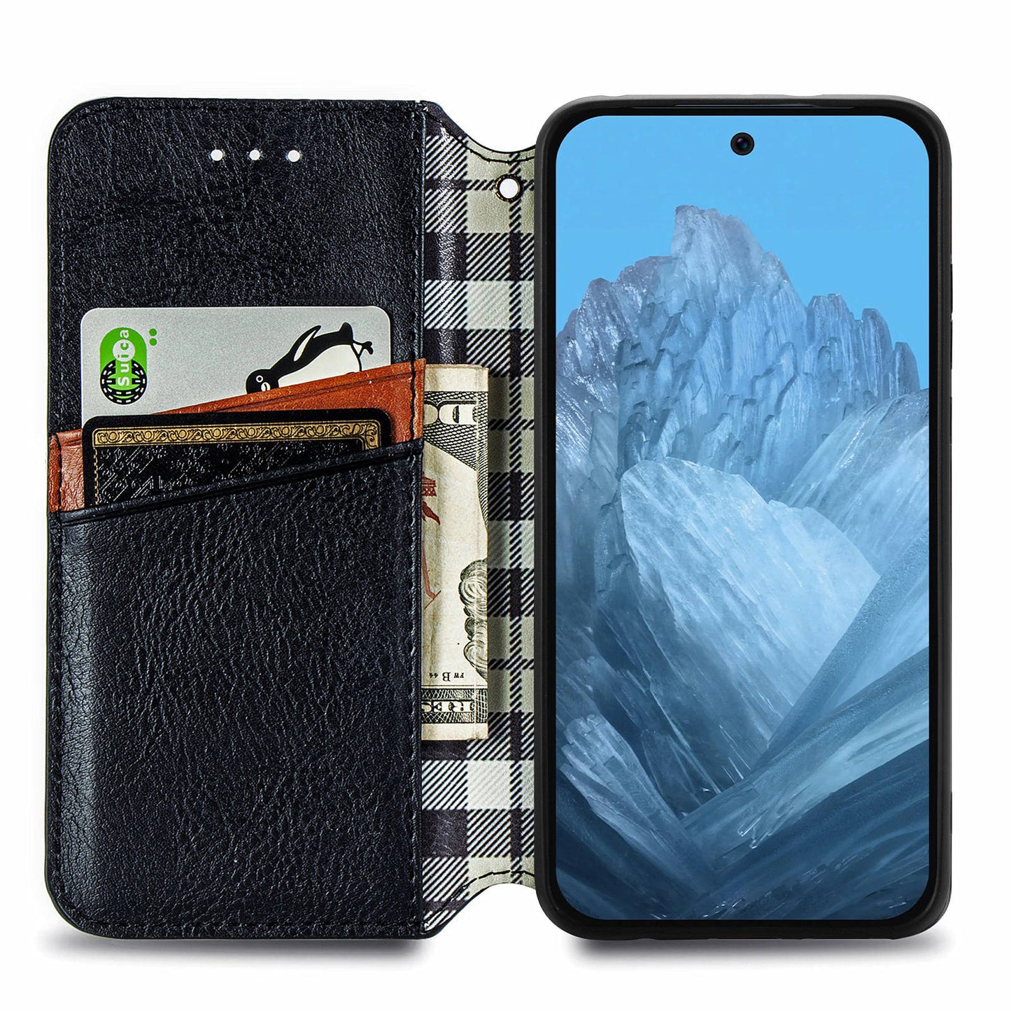 For Google Pixel 9 Case Leather Wallet Case Mobile Phone Cover Wholesale - Black