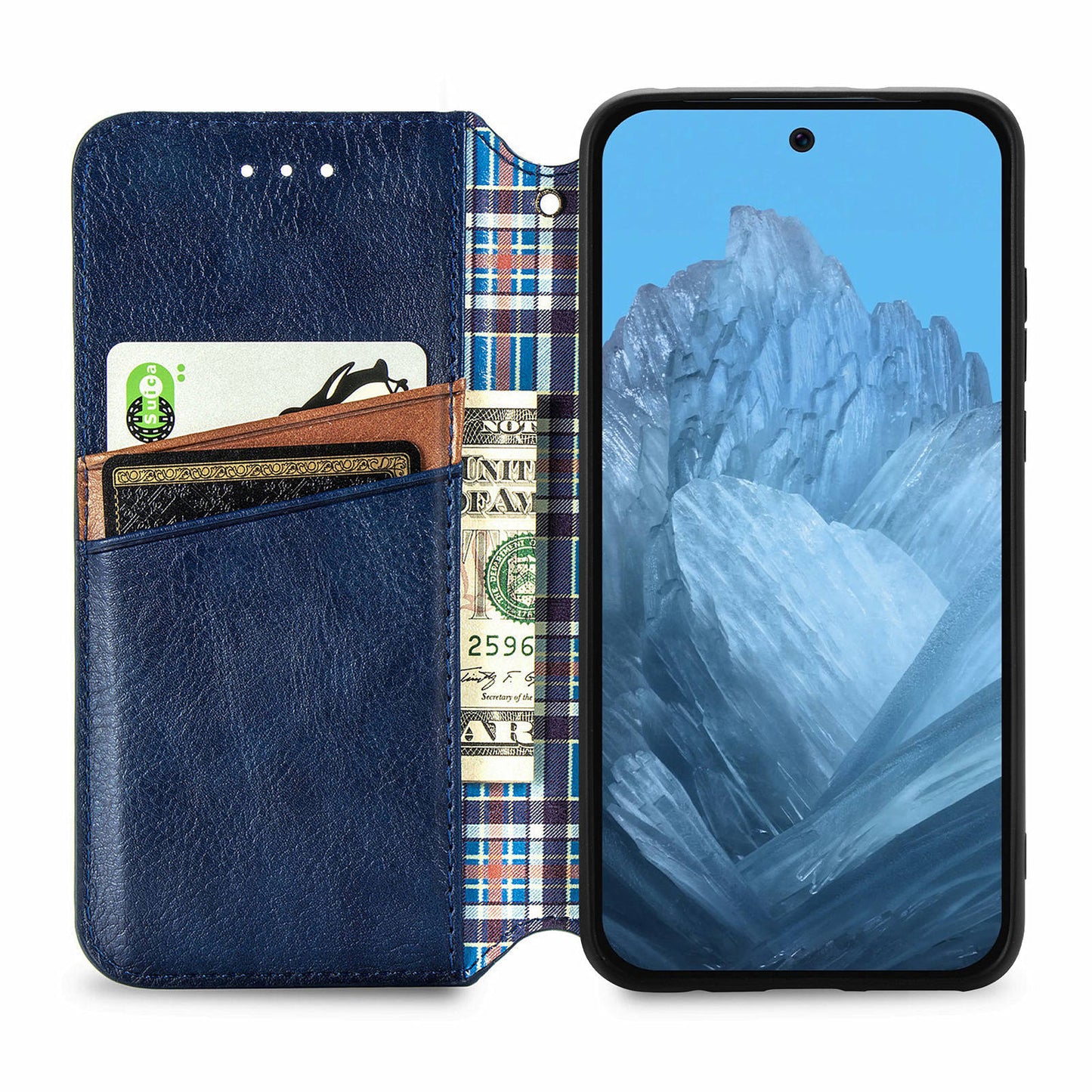 For Google Pixel 9 Case Leather Wallet Case Mobile Phone Cover Wholesale - Blue