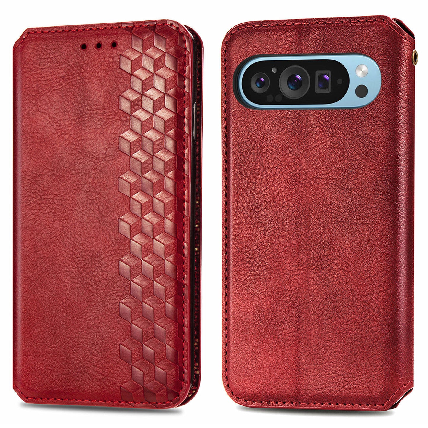 For Google Pixel 9 Case Leather Wallet Case Mobile Phone Cover Wholesale - Red