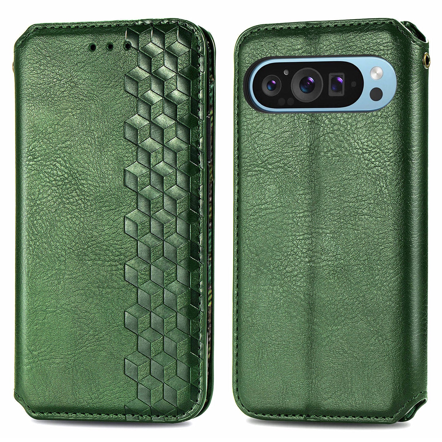 For Google Pixel 9 Case Leather Wallet Case Mobile Phone Cover Wholesale - Green