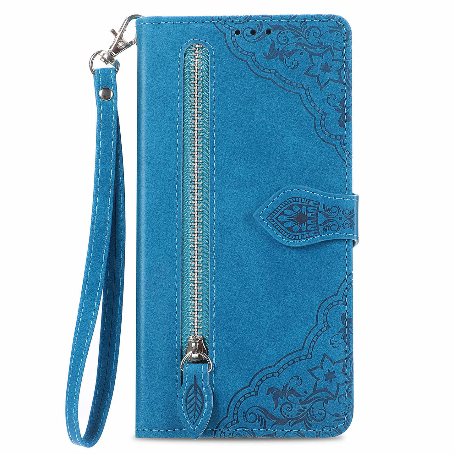 For Google Pixel 9 Anti-fall Leather Case Zipper Wallet Stand Flip Phone Cover - Blue