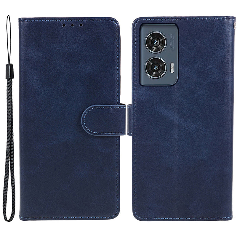 Shockproof Cover for Motorola Edge 50 Fusion Case Magnetic Calf Texture Wallet Phone Shell - Blue