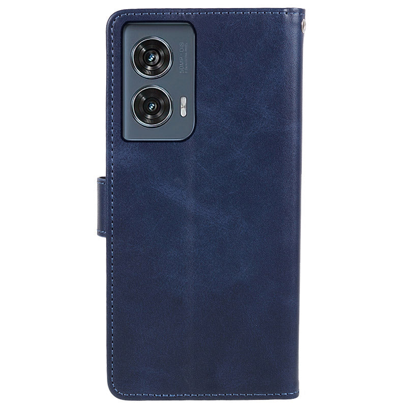 Shockproof Cover for Motorola Edge 50 Fusion Case Magnetic Calf Texture Wallet Phone Shell - Blue