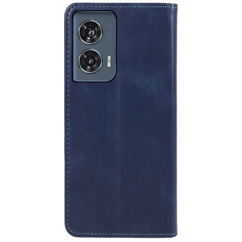 For Motorola Edge 50 Fusion Case Wallet Leather Phone Cover Magnetic Auto Closing - Blue