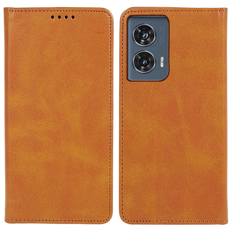 For Motorola Edge 50 Fusion Case Wallet Leather Phone Cover Magnetic Auto Closing - Khaki