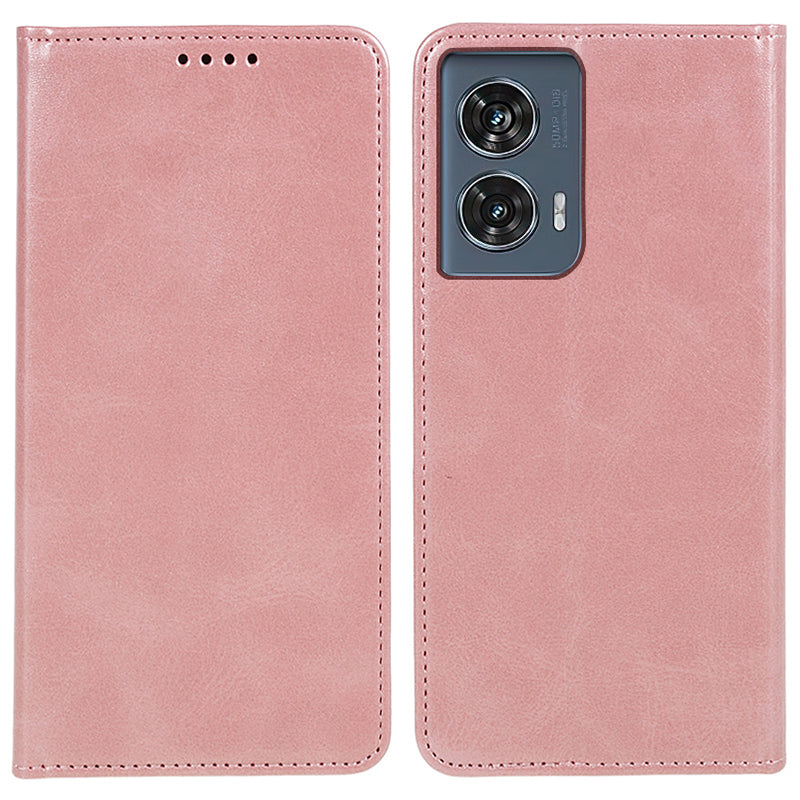 For Motorola Edge 50 Fusion Case Wallet Leather Phone Cover Magnetic Auto Closing - Rose Gold