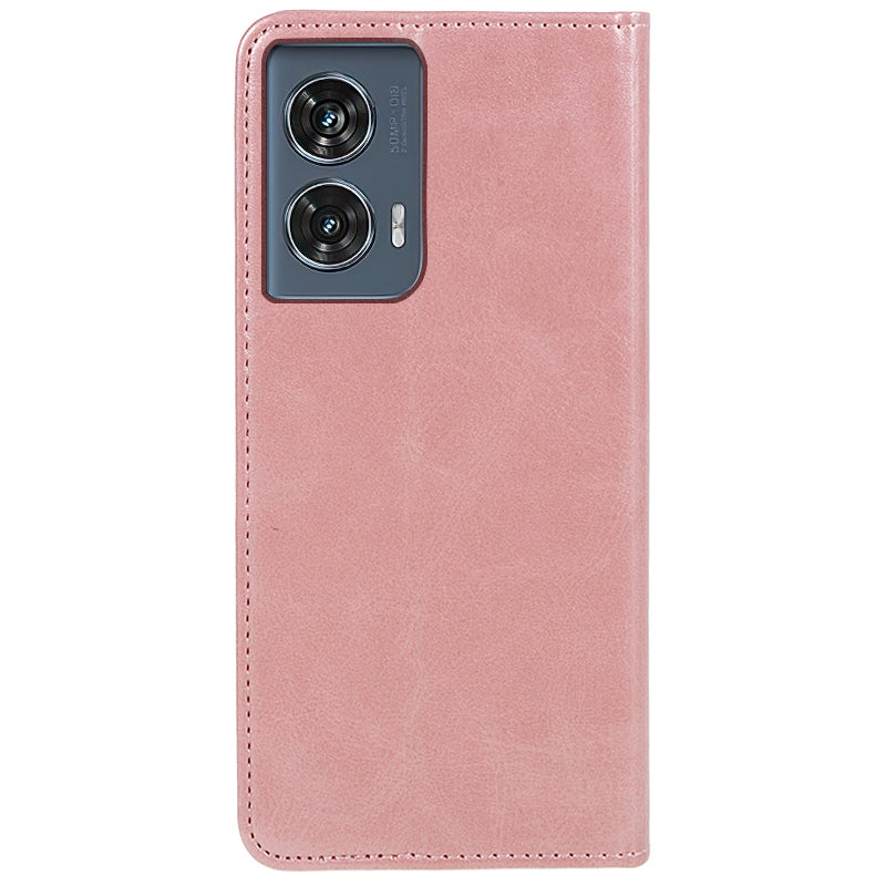 For Motorola Edge 50 Fusion Case Wallet Leather Phone Cover Magnetic Auto Closing - Rose Gold