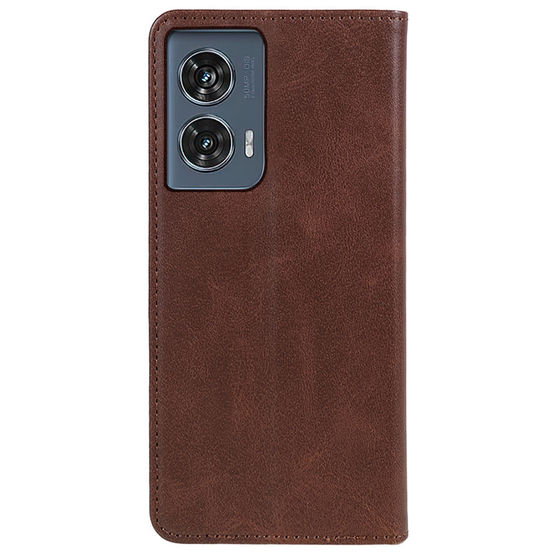For Motorola Edge 50 Fusion Case Wallet Leather Phone Cover Magnetic Auto Closing - Brown