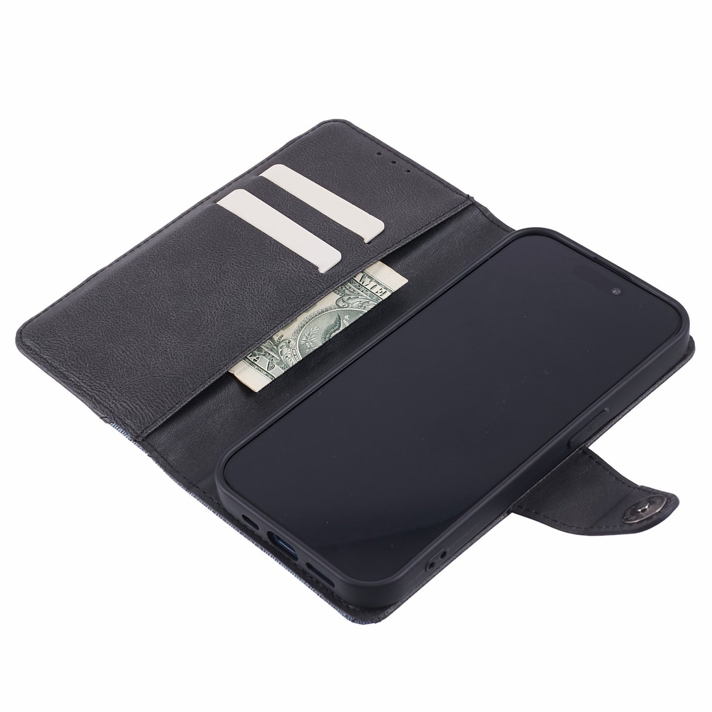 For Motorola Edge 50 Fusion Case Splicing PU Leather Wallet Phone Cover with Stand - Black