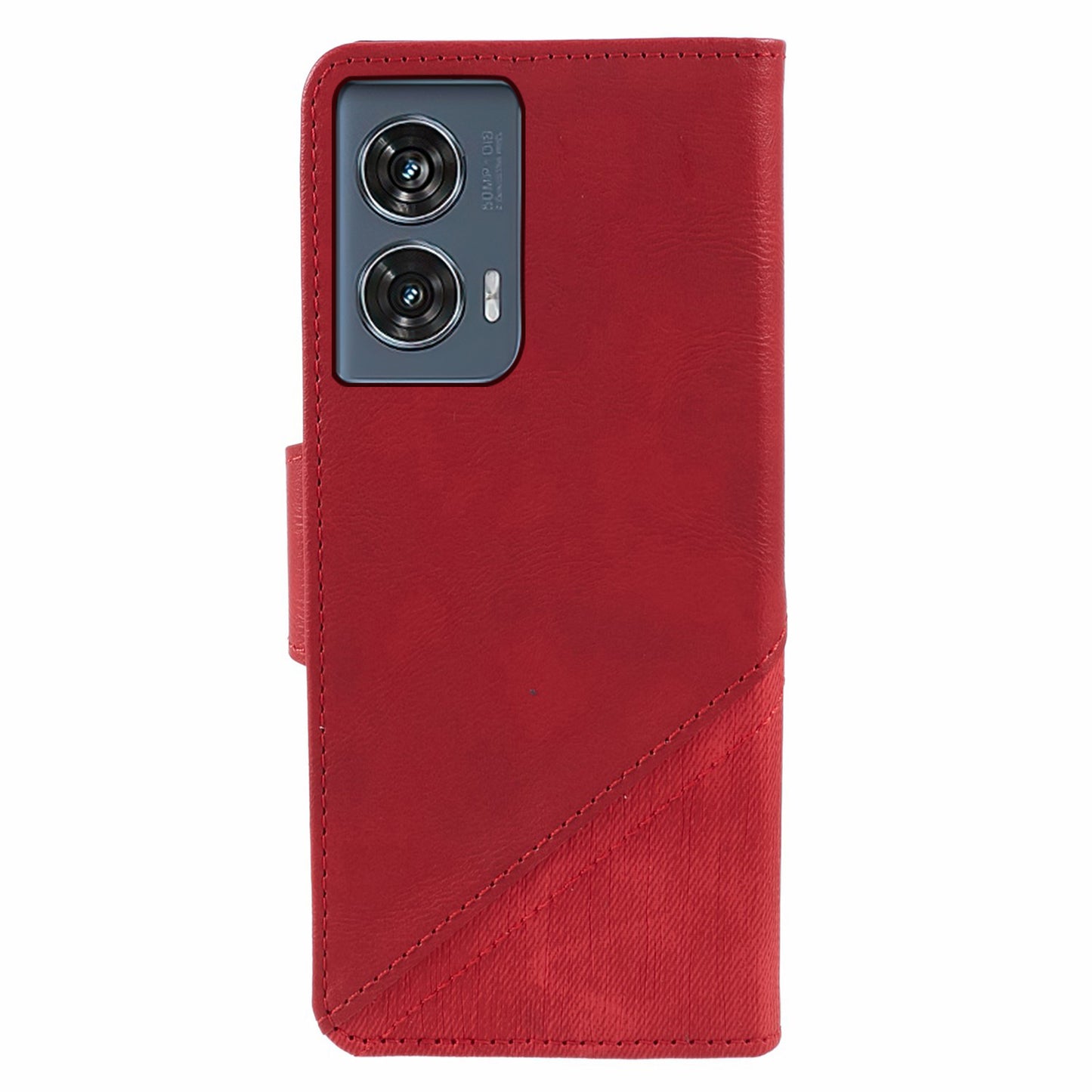 For Motorola Edge 50 Fusion Case Splicing PU Leather Wallet Phone Cover with Stand - Red