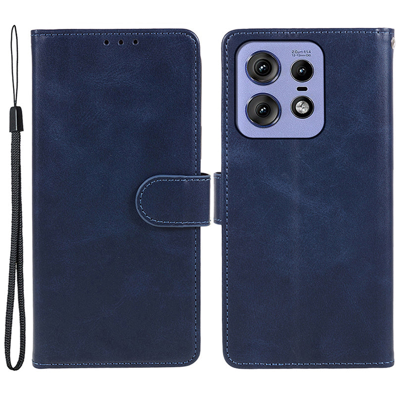 Shockproof Cover for Motorola Edge 50 Pro 5G Case Magnetic Calf Texture Wallet Phone Shell - Blue