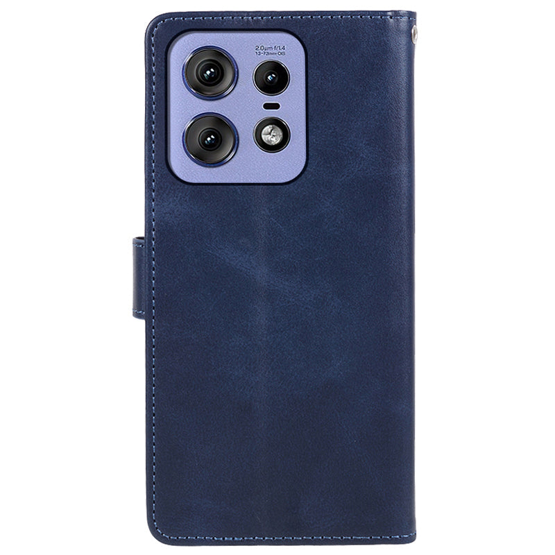 Shockproof Cover for Motorola Edge 50 Pro 5G Case Magnetic Calf Texture Wallet Phone Shell - Blue