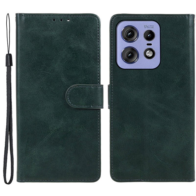 Shockproof Cover for Motorola Edge 50 Pro 5G Case Magnetic Calf Texture Wallet Phone Shell - Midnight Green